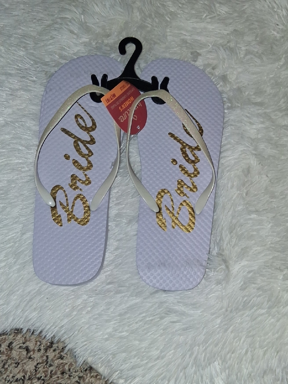 Bride Gold Script Flip Flops - Lavender